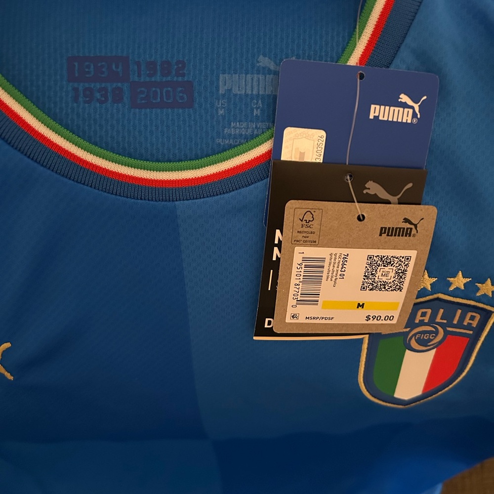 Puma Authentic Italy Italia 2022 2023 Soccer 765643-01 Jersey Men’s Sz: M - Picture 5 of 7